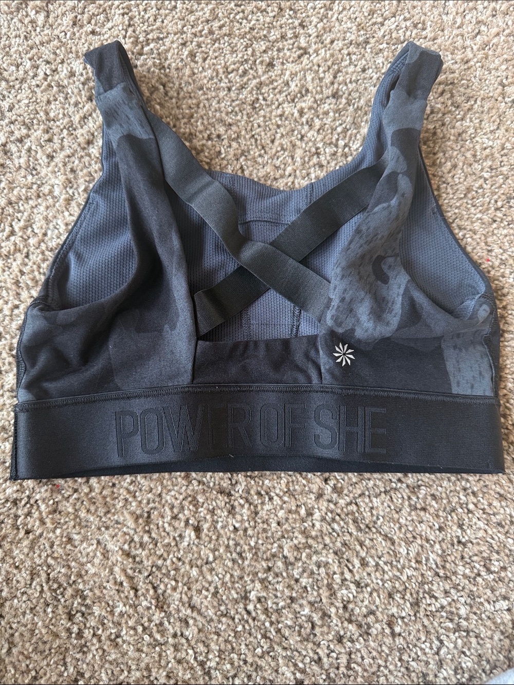 Athleta Black Crisscross Power of She Sports Bra